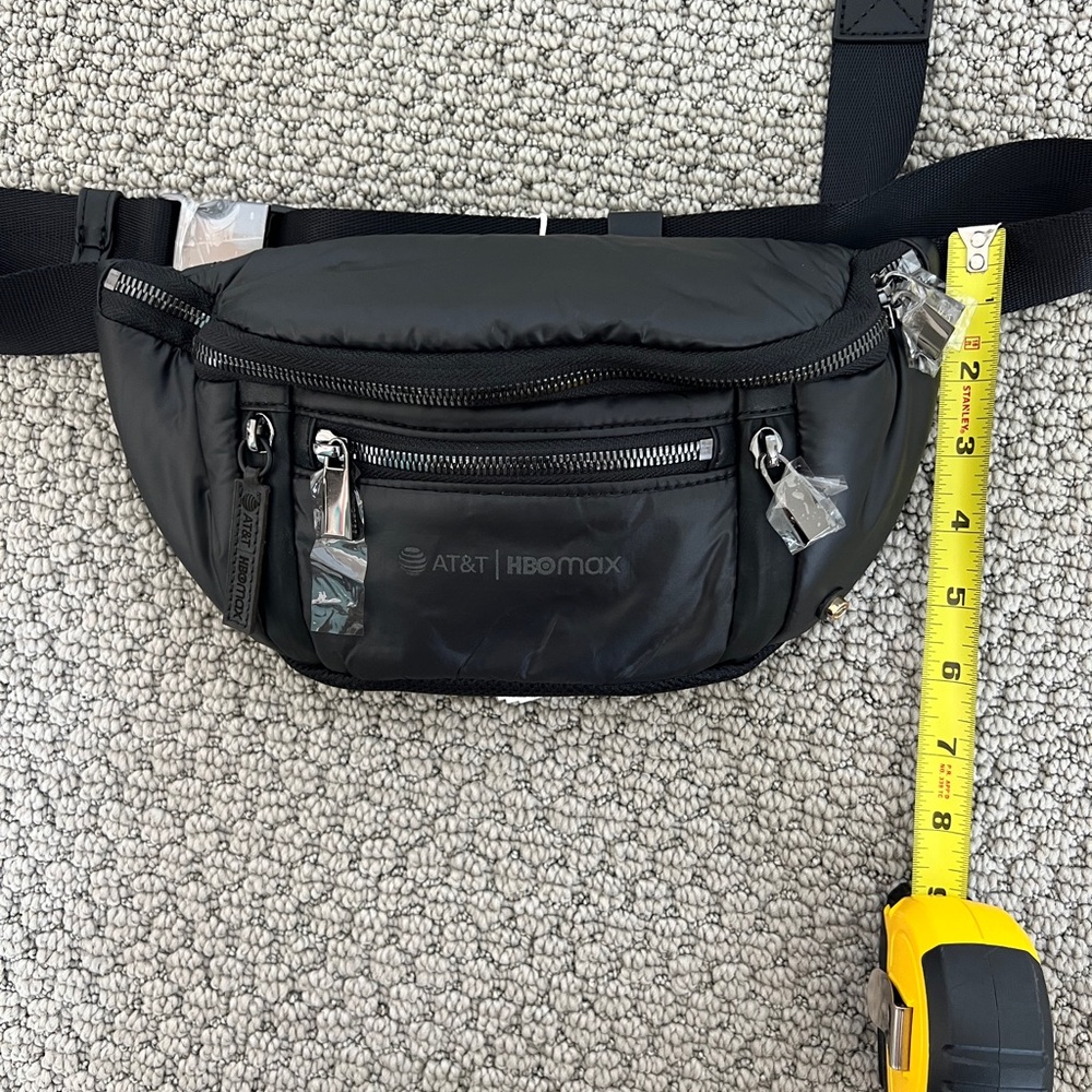 Caraa Black Leather Crossbody / Fanny Bag - Picture 7 of 8